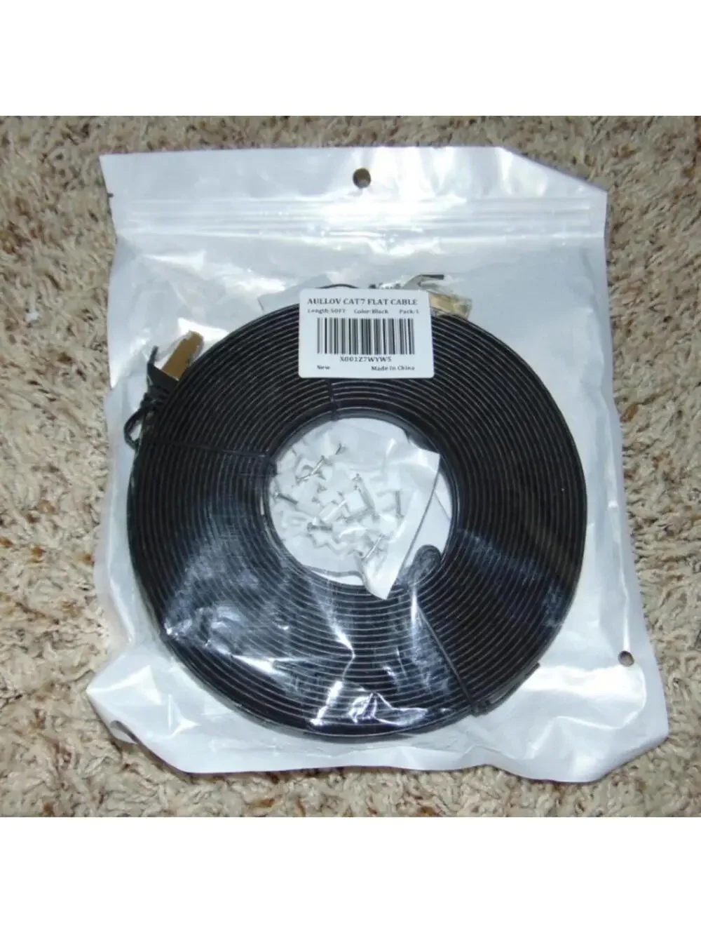 Ethernet Cable 50 ft Shielded, AULLOV High Speed Flat RJ45 Category 7